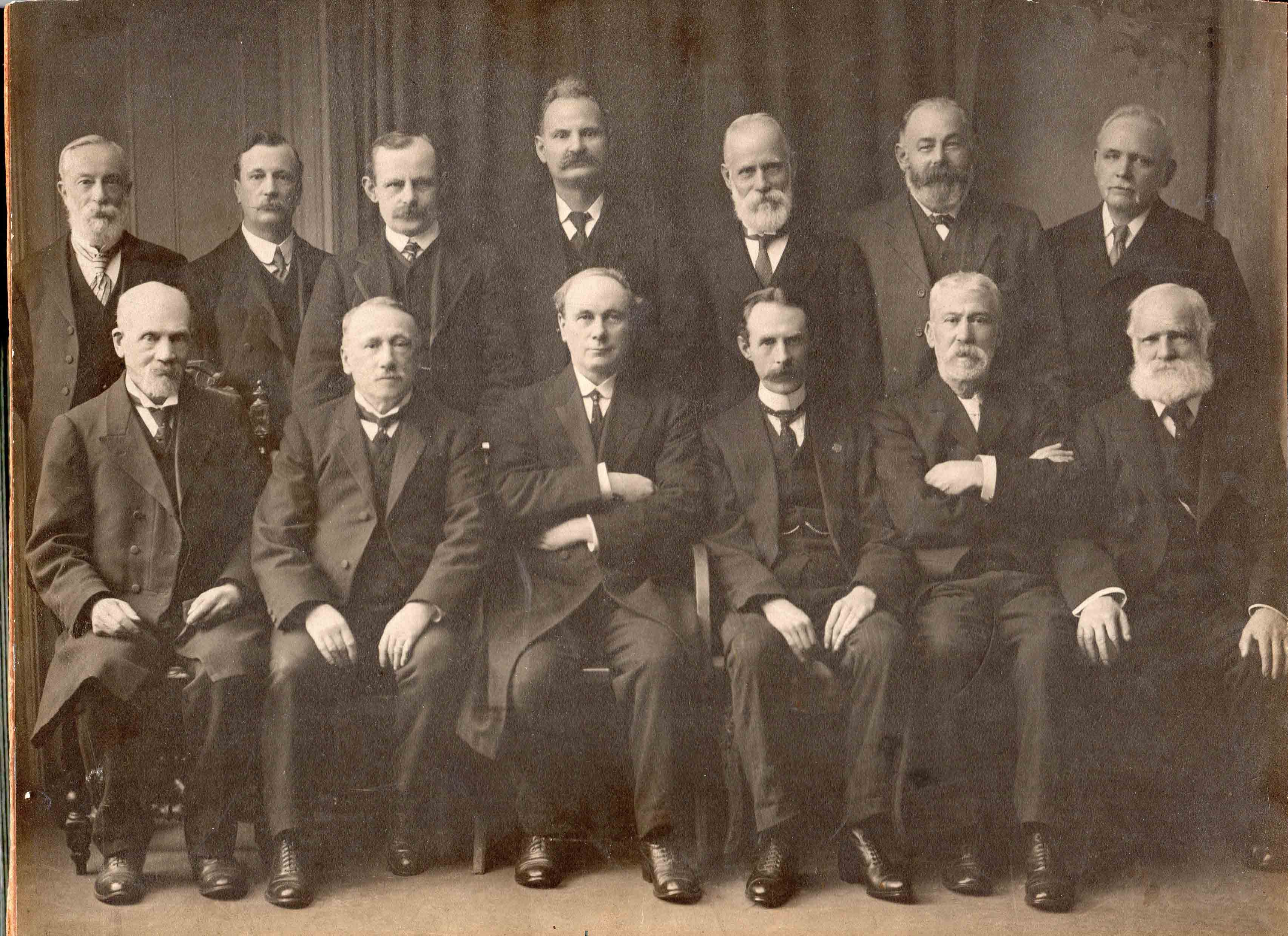 The Pastor and Diaconate of Harlesden Baptist Church, photographed during the ministry of Rev. Benjamin Thomas